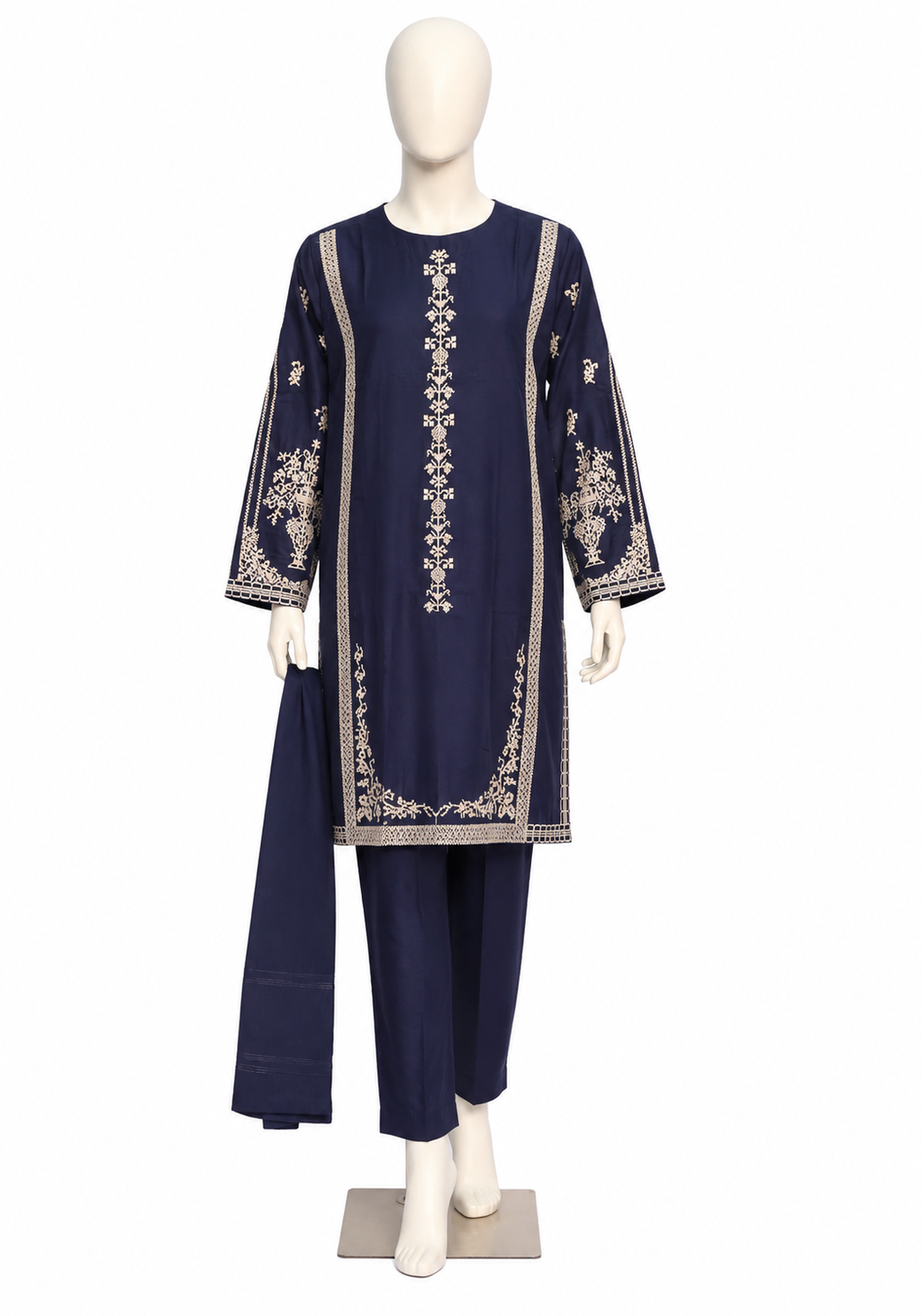 Embroidered Stitched 3 Piece Suit