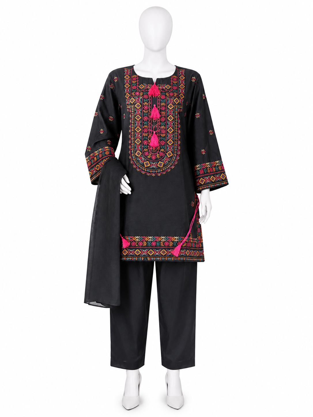 Embroidered Stitched 3 Piece Suit