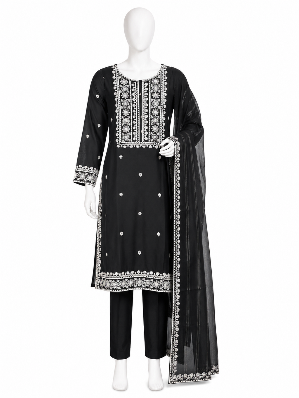 Embroidered Stitched 3 Piece Suit