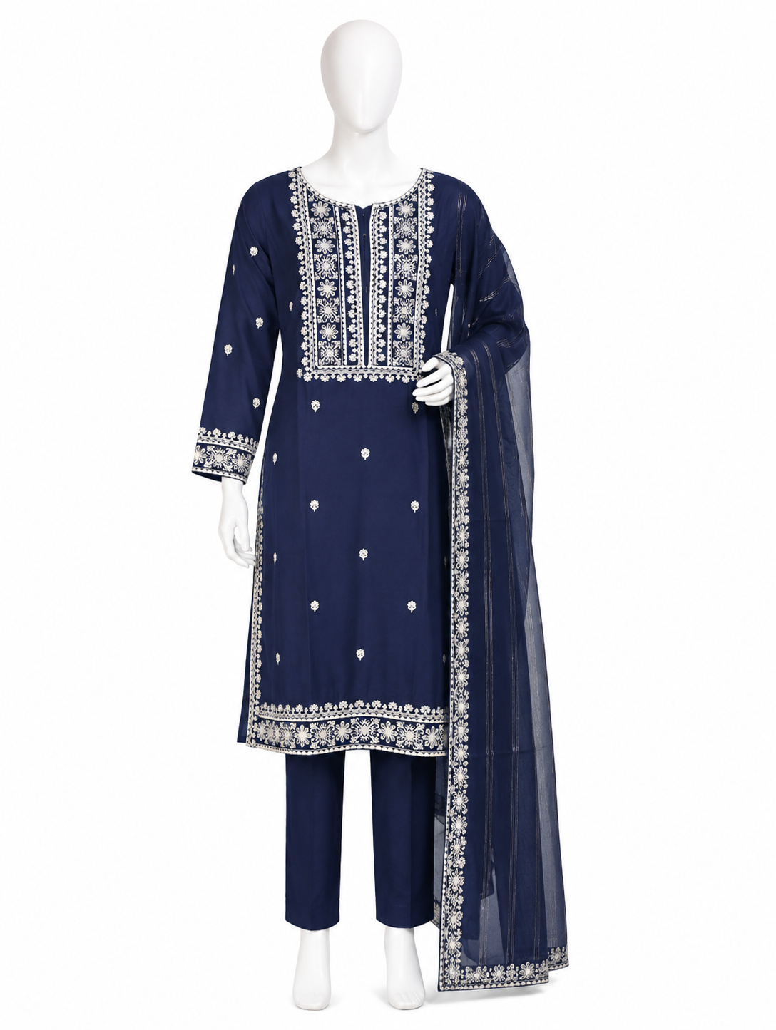 Embroidered Stitched 3 Piece Suit