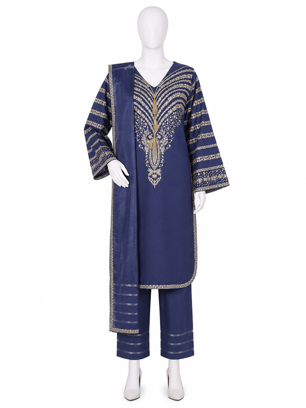 Embroidered Stitched 3 Piece Suit