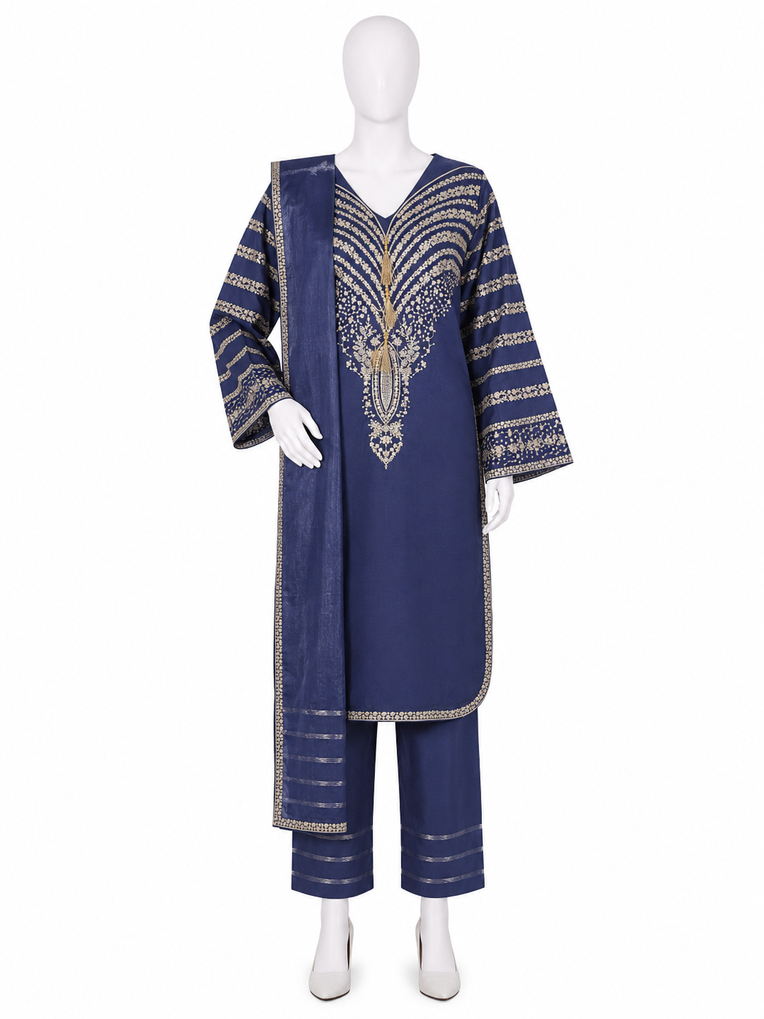 Embroidered Stitched 3 Piece Suit