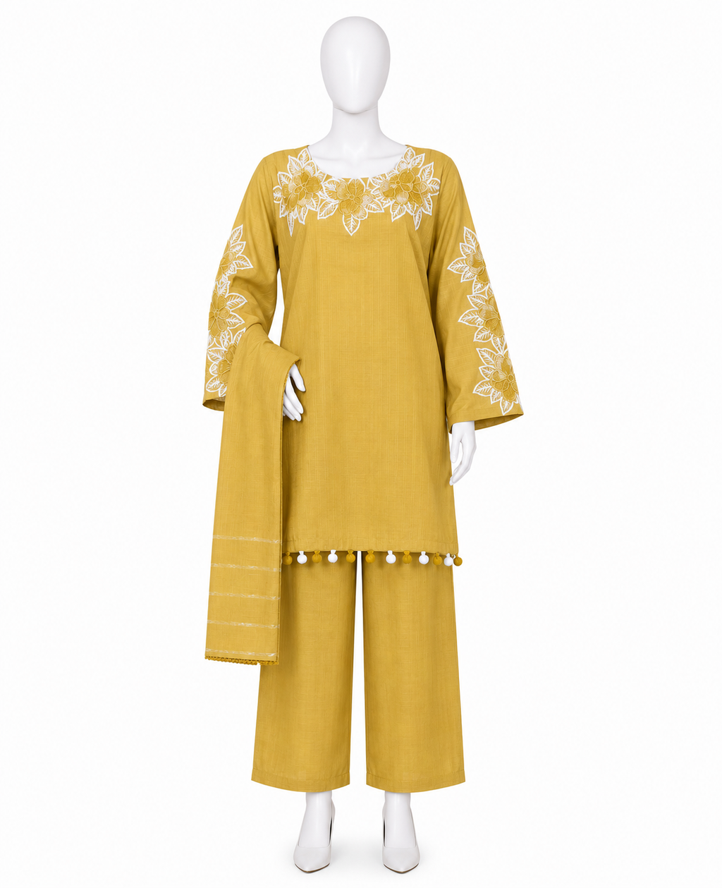 Embroidered Stitched 3 Piece Suit