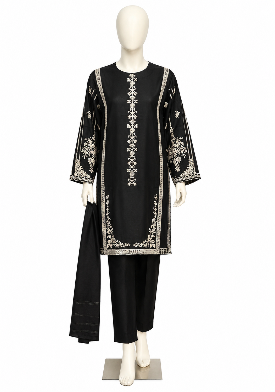Embroidered Stitched 3 Piece Suit