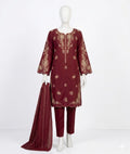 Embroidered Stitched 3 Piece Suit