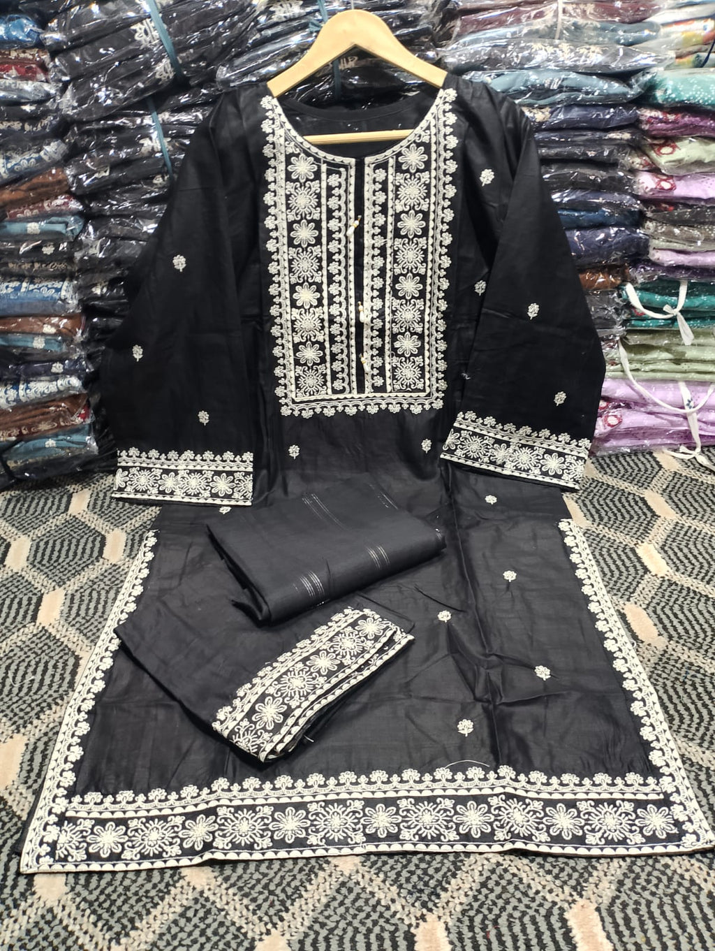 Embroidered Stitched 3 Piece Suit