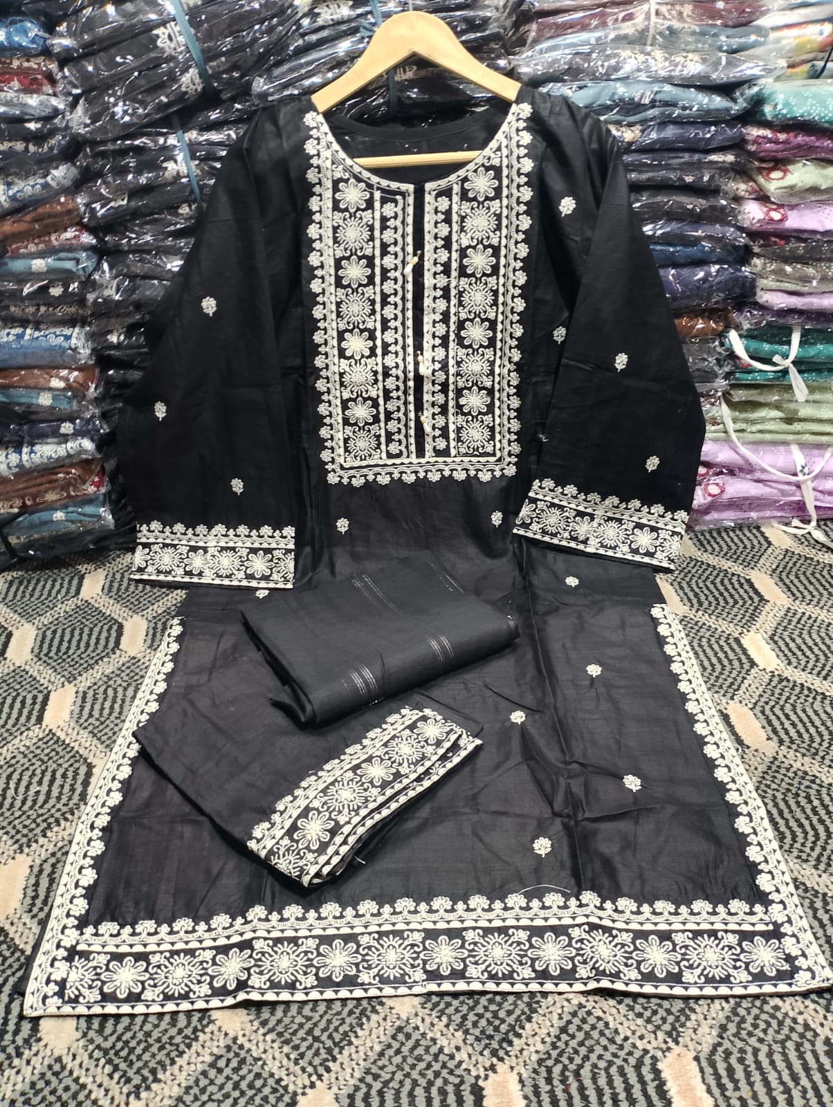 Embroidered Stitched 3 Piece Suit