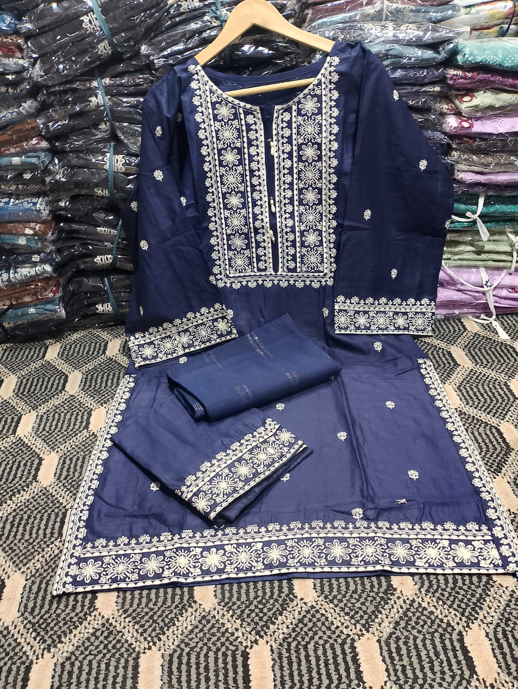 Embroidered Stitched 3 Piece Suit