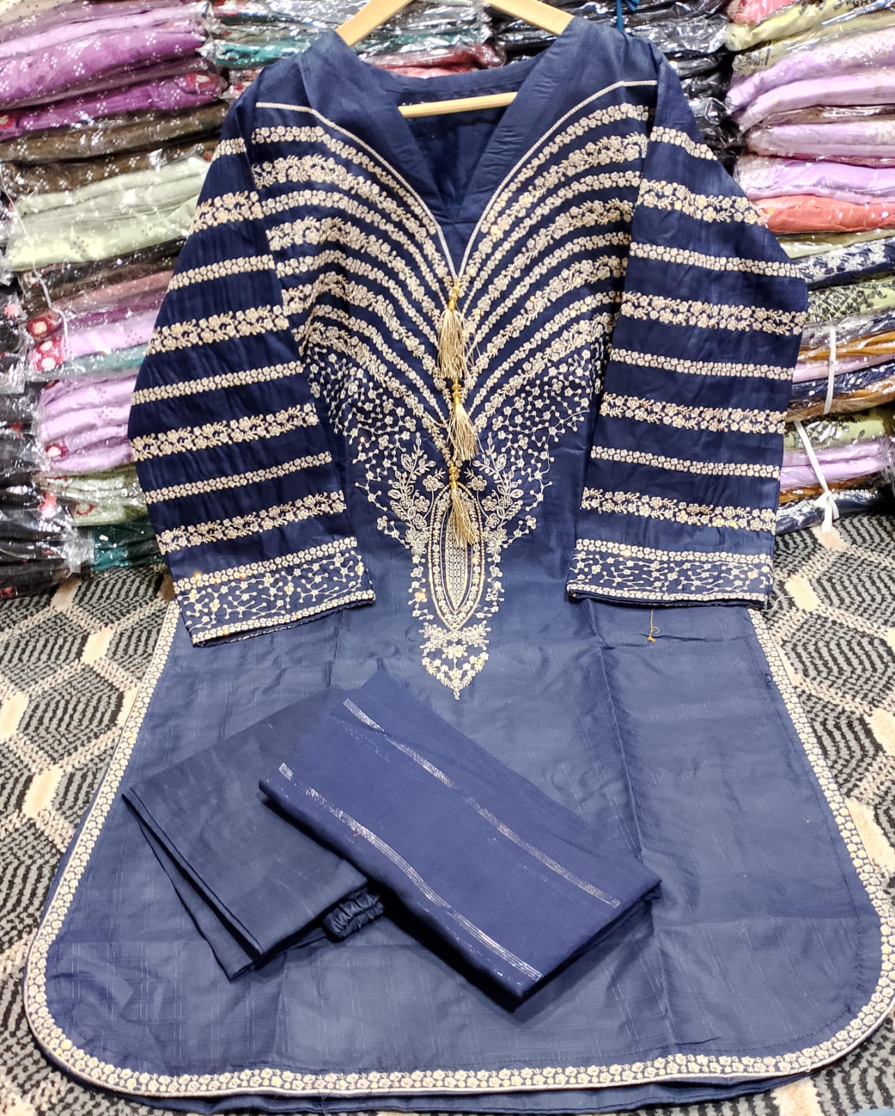 Embroidered Stitched 3 Piece Suit