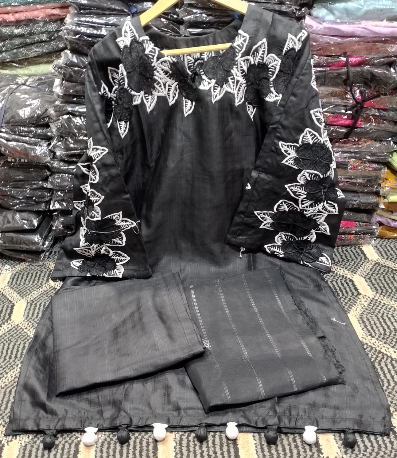 Embroidered Stitched 3 Piece Suit