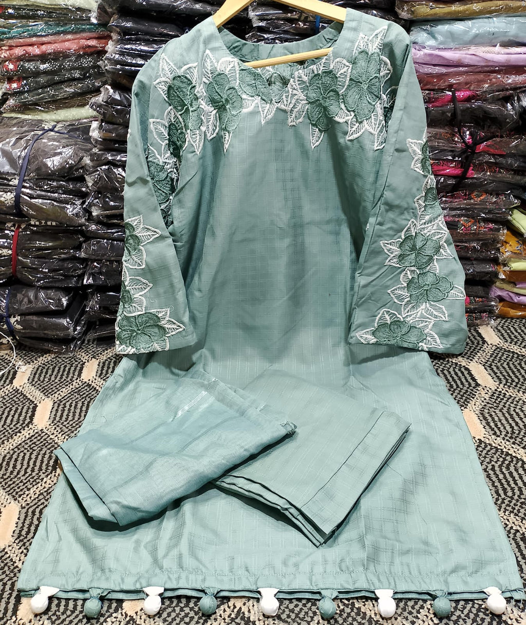 Embroidered Stitched 3 Piece Suit