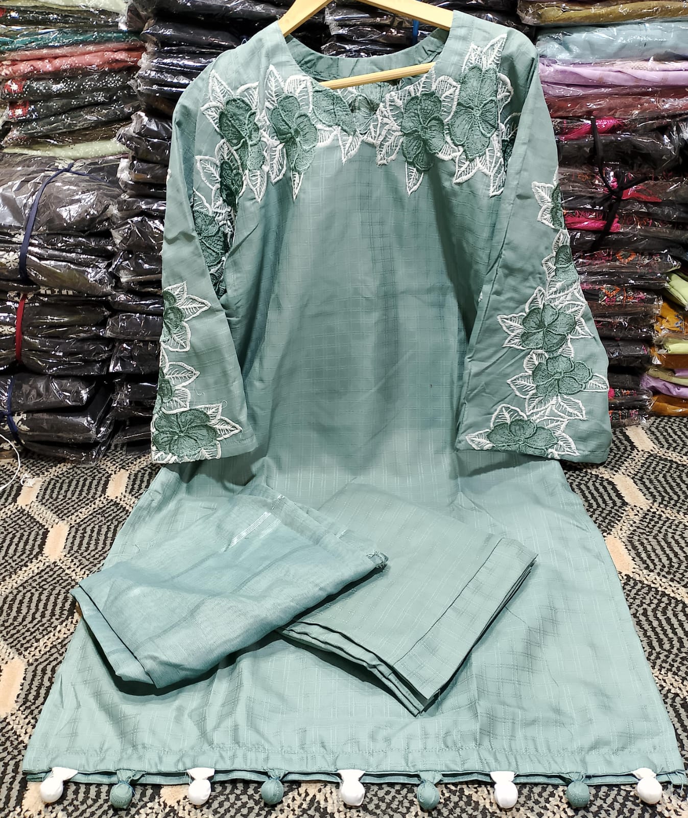 Embroidered Stitched 3 Piece Suit