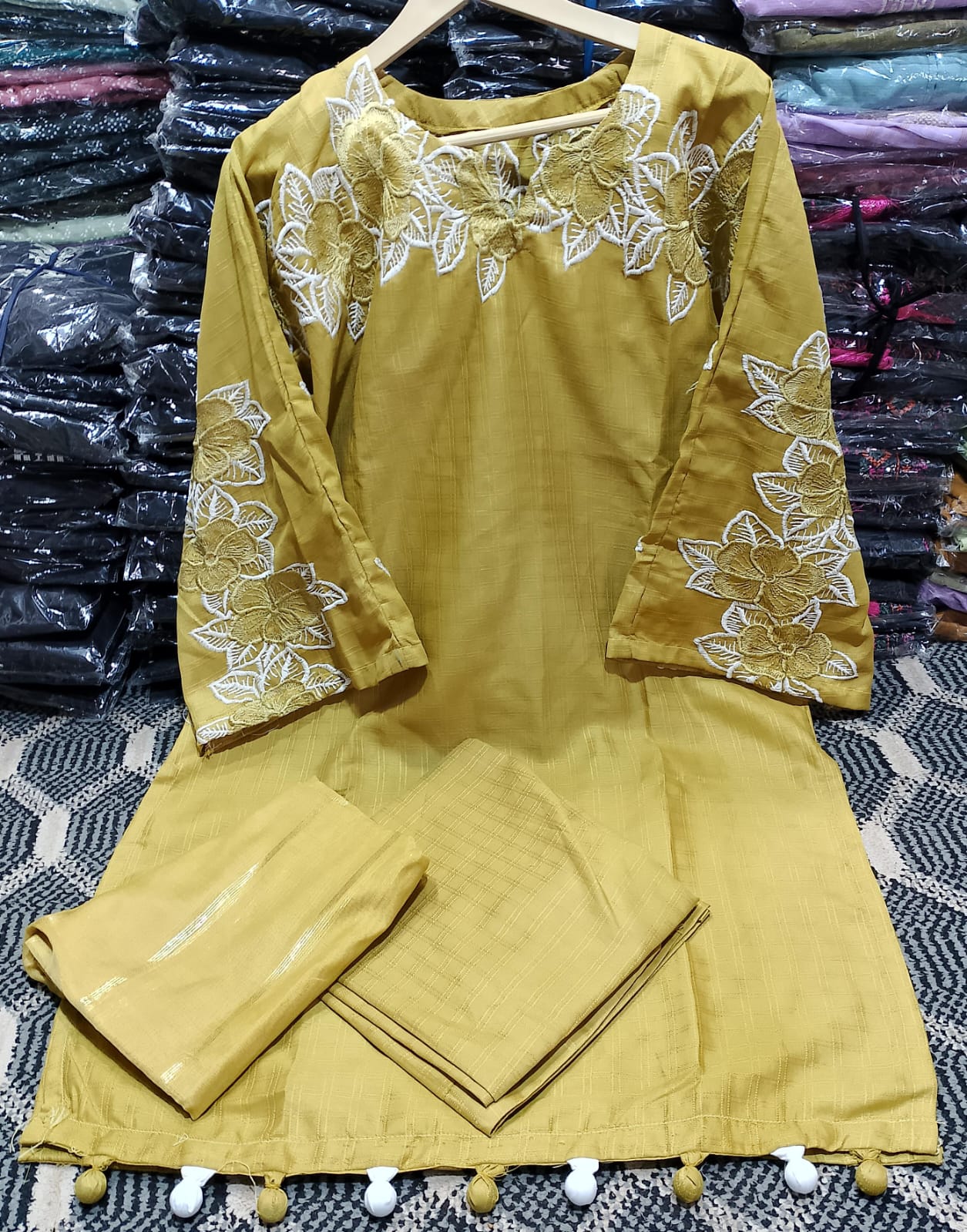 Embroidered Stitched 3 Piece Suit