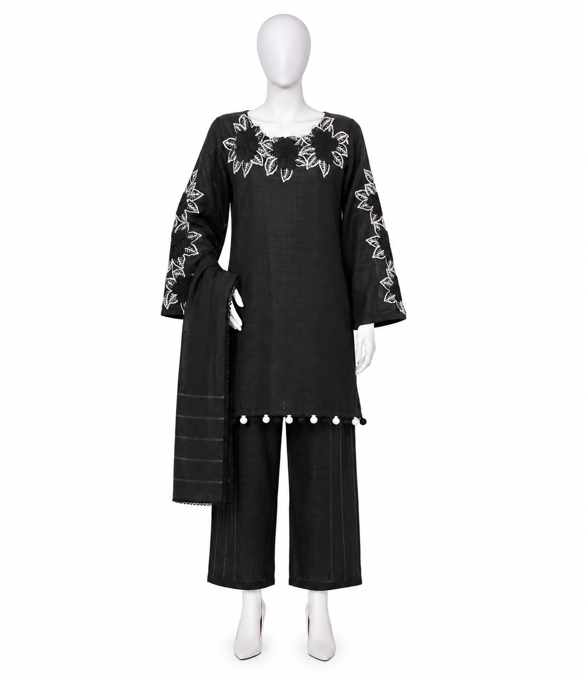 Embroidered Stitched 3 Piece Suit