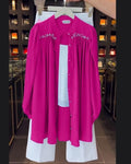 Korean Style 3 Piece Co-Ord Set dark pink