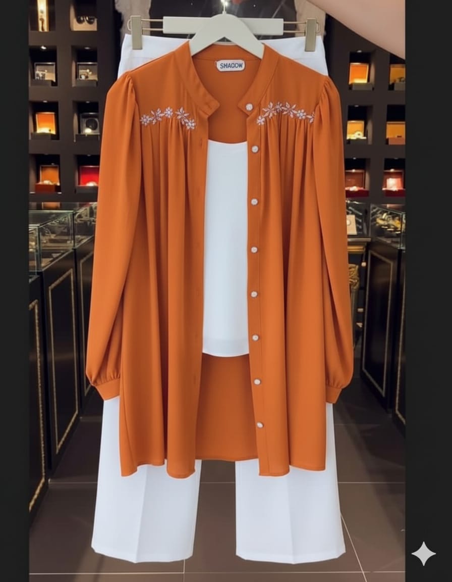 Korean Style 3 Piece Co-Ord Set orange