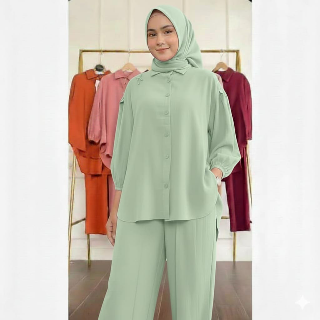 Mustard Elegance 2PC Set Green