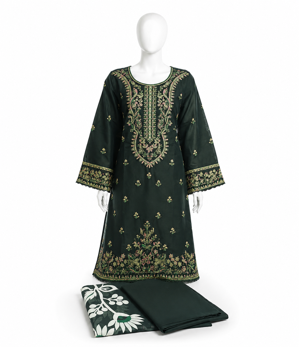 Formal Embroidered Party Wear 3-Piece