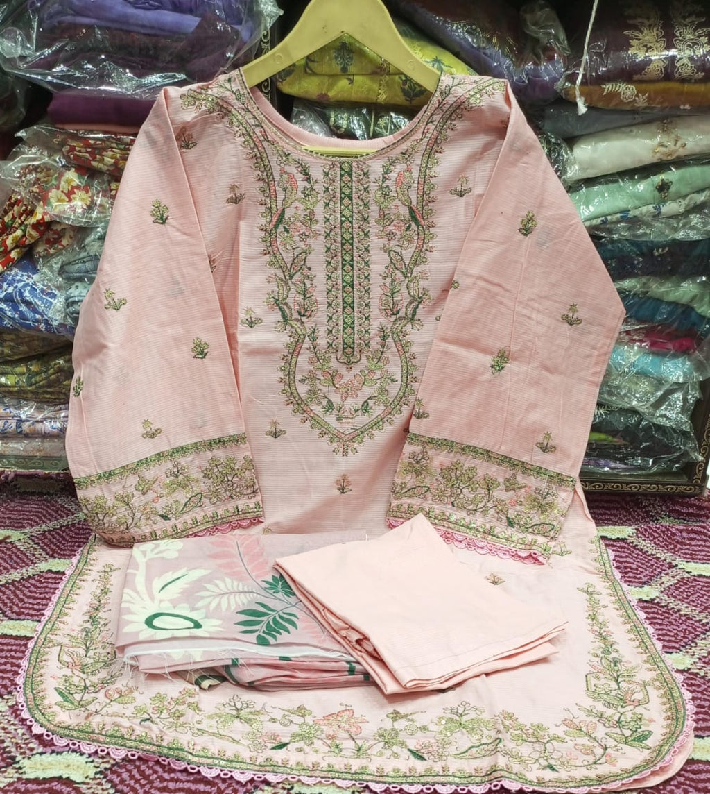 Formal Embroidered Party Wear 3-Piece