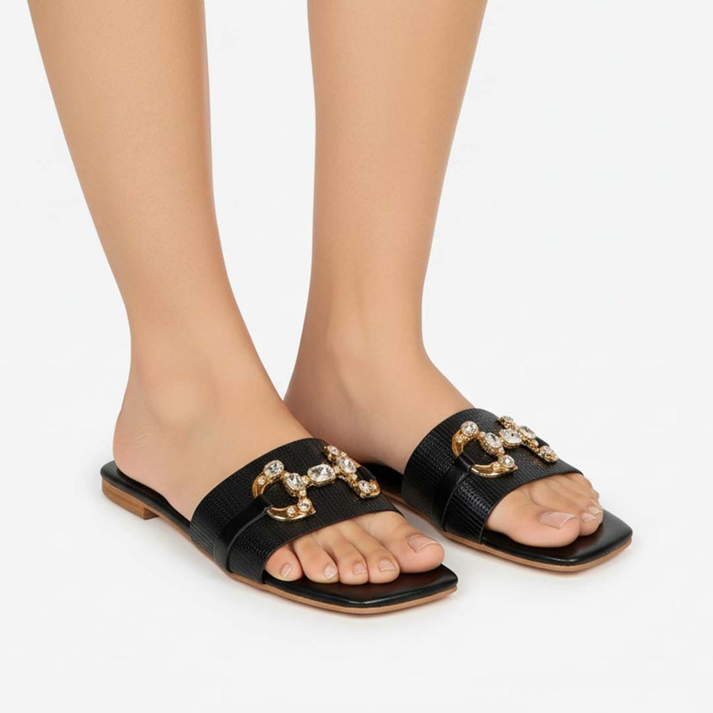 Embellish Slippers Black (Code: i#226)