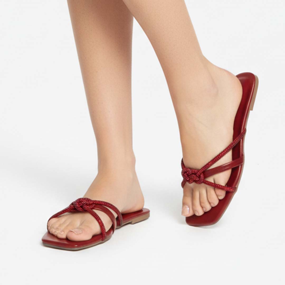 Toe-Loop Slippers Maroon Code: i#228