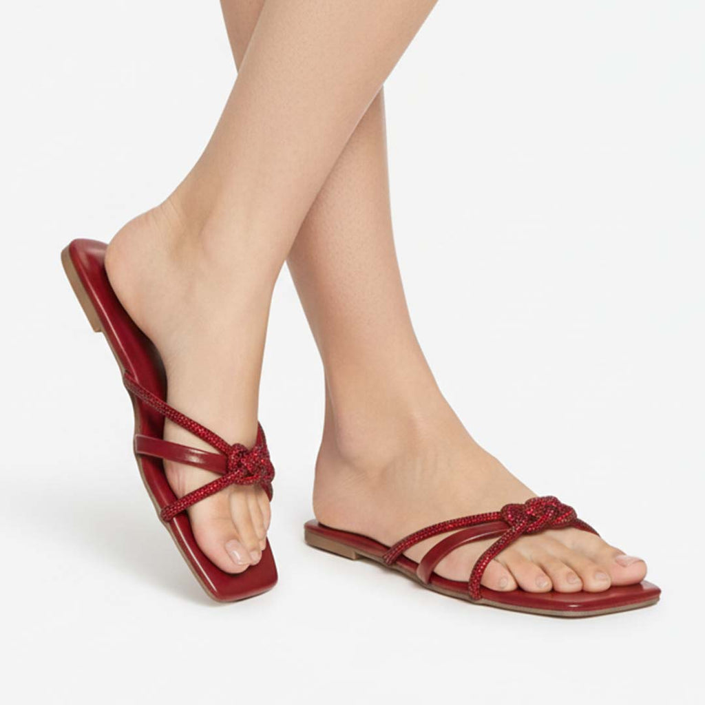 Toe-Loop Slippers Maroon Code: i#228