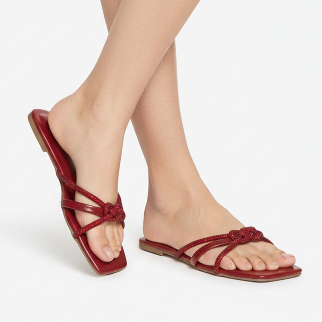 Toe-Loop Slippers Maroon Code: i#228